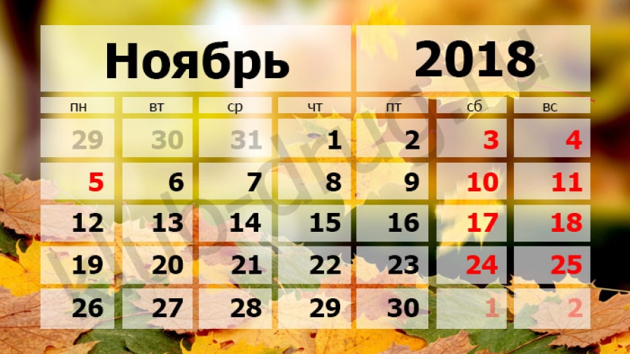 Как и сколько отдыхаем в ноябре  2018 — праздники 2018